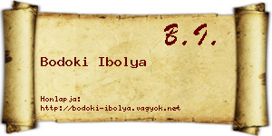 Bodoki Ibolya névjegykártya