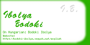 ibolya bodoki business card